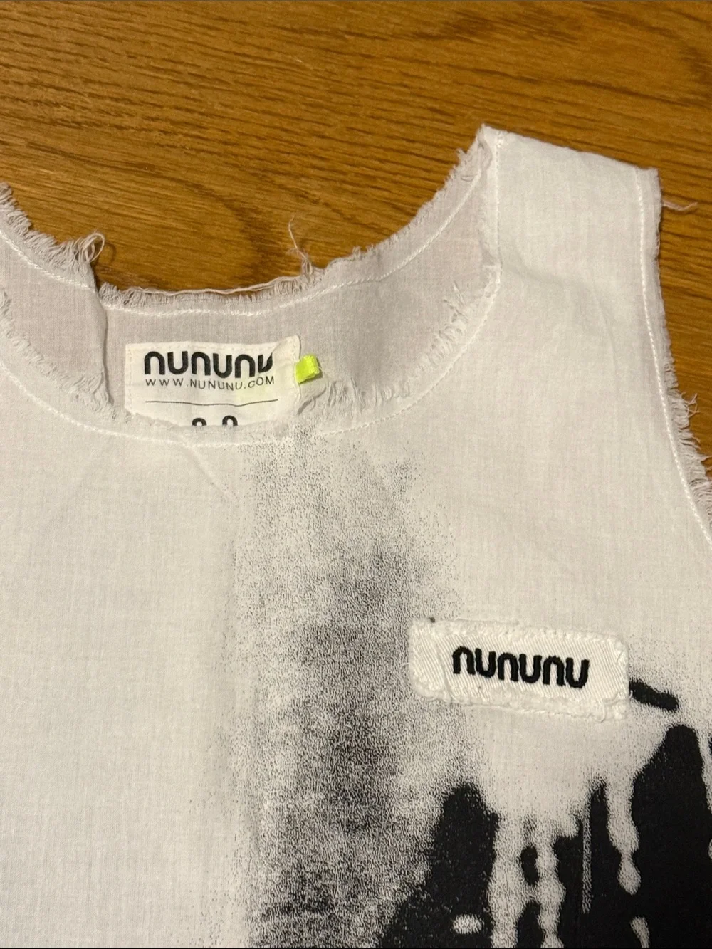 Kids - Nununu Black & White Paint Drip Tank Top